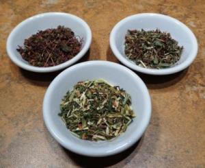 Clockwise from top left: Tulsi Krishna, Tulsi Rama, Epazote